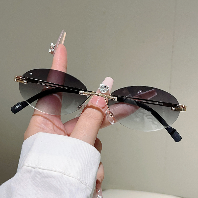 Rimless Oval Sunglasses Women  - đánh giá và giá Vintage Outdoor Fashion